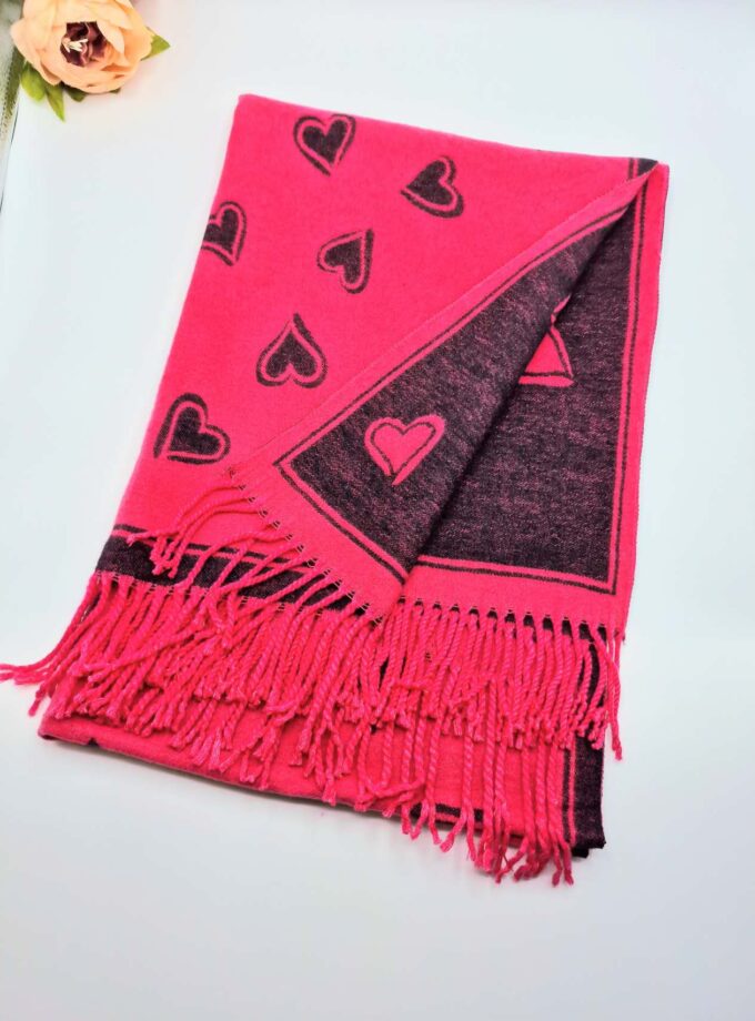 Cute Hearts Pattern Scarf