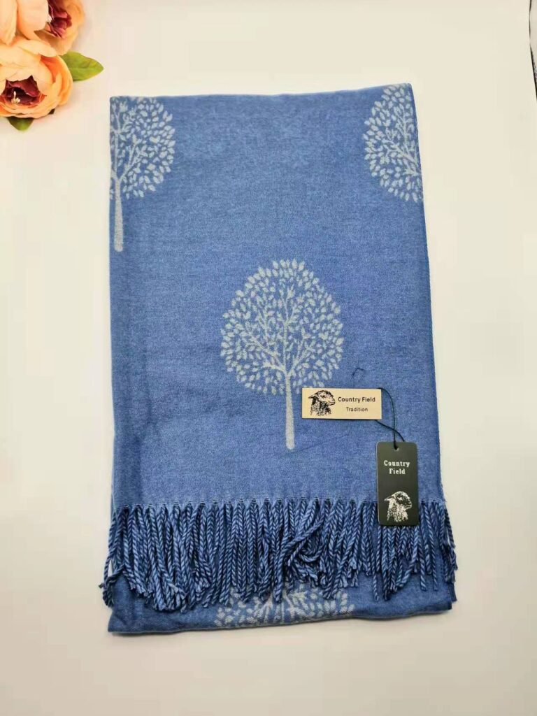 Cashmere Blend Tree Of Life Scarf | Beige x Grey main image 1