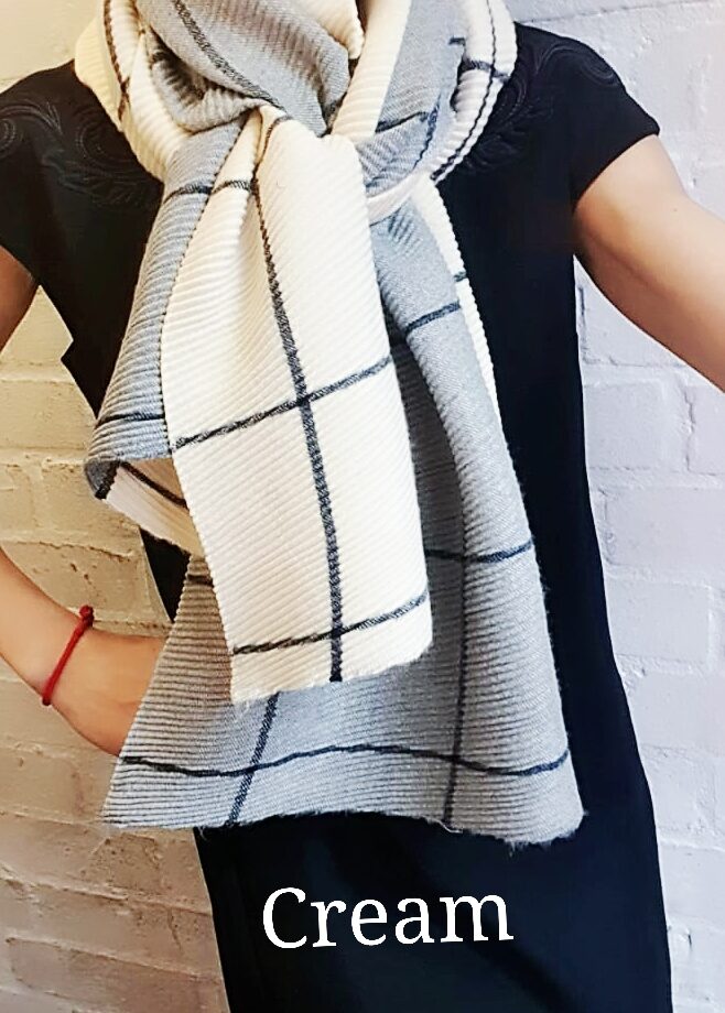 Crinkle Reversible Check Scarves