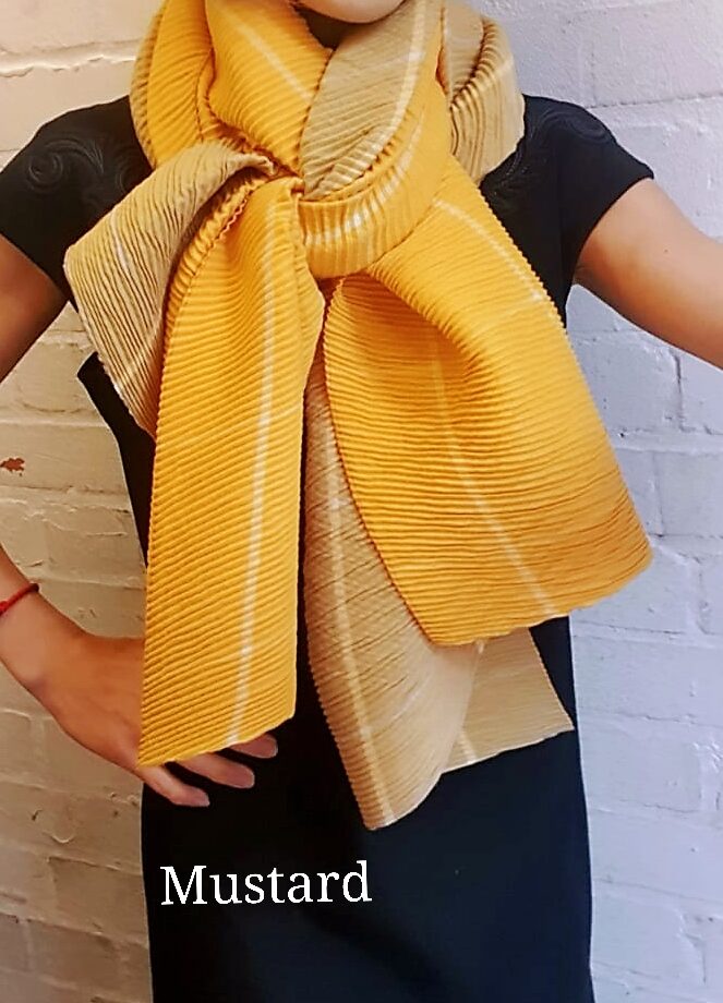 Crinkle Reversible Check Scarves