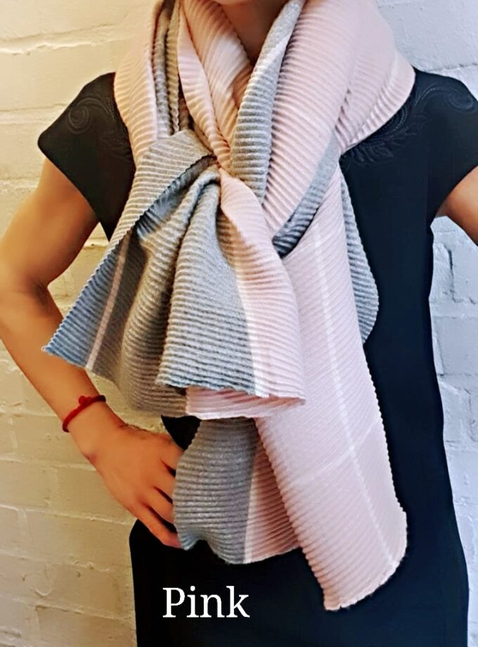 Crinkle Reversible Check Scarves