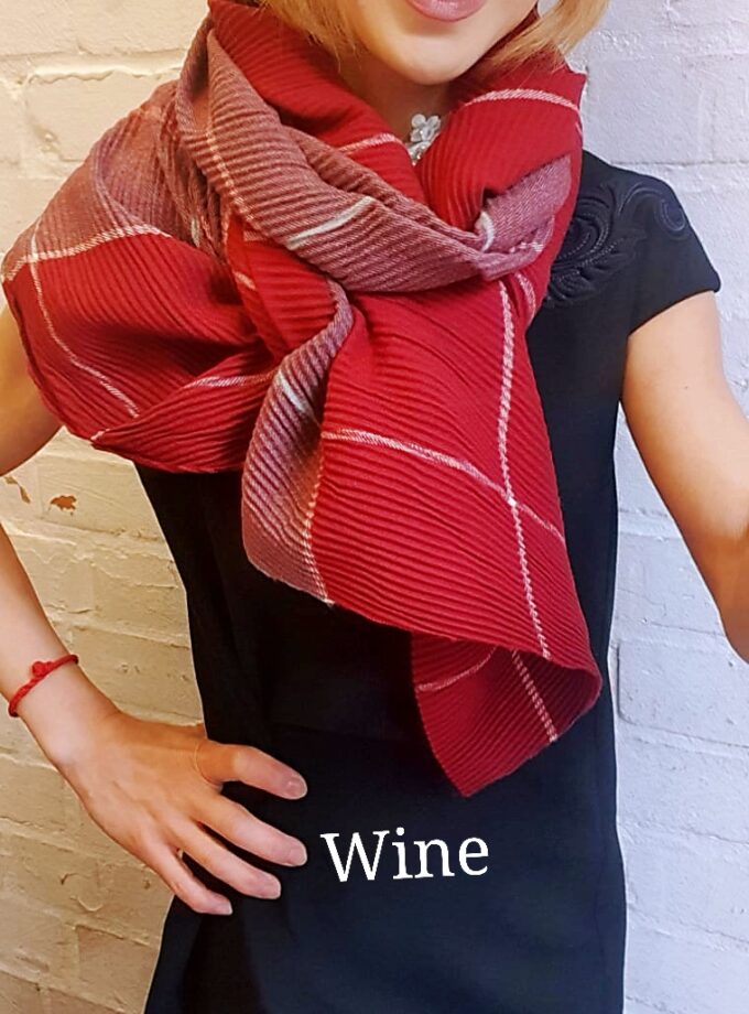 Crinkle Reversible Check Scarves