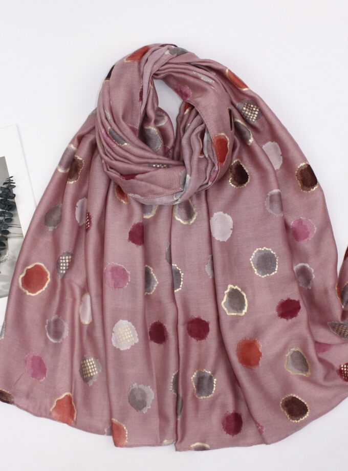 Watercolored Dots with Gold