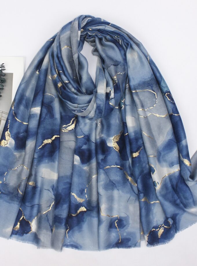 Watercolor Northern Lights with Gold