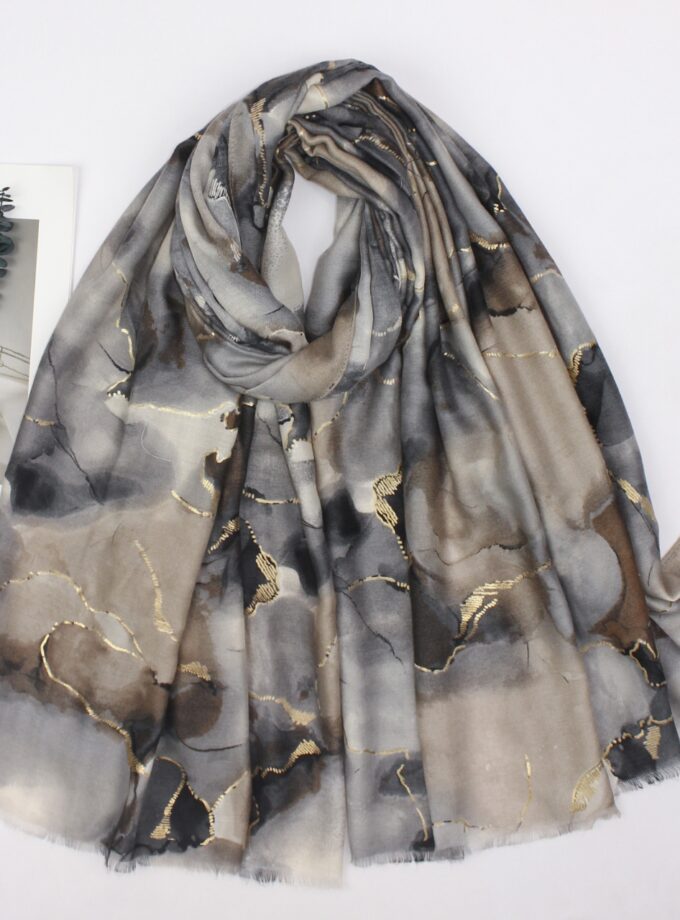 Watercolor Northern Lights with Gold