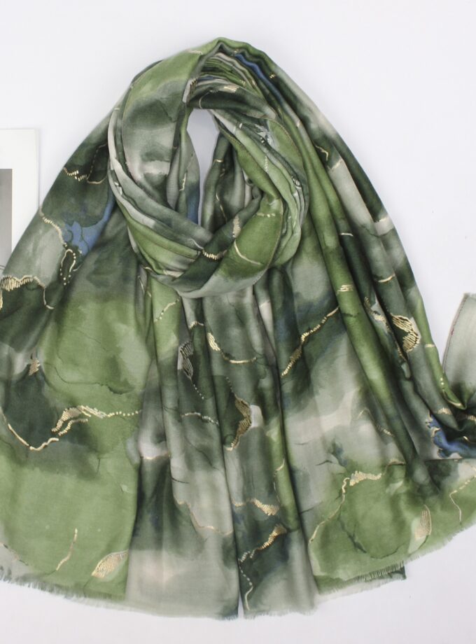 Watercolor Northern Lights with Gold