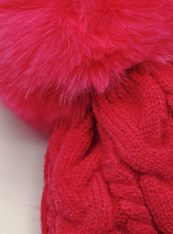 Detachable Faux Fur Pompom Hat
