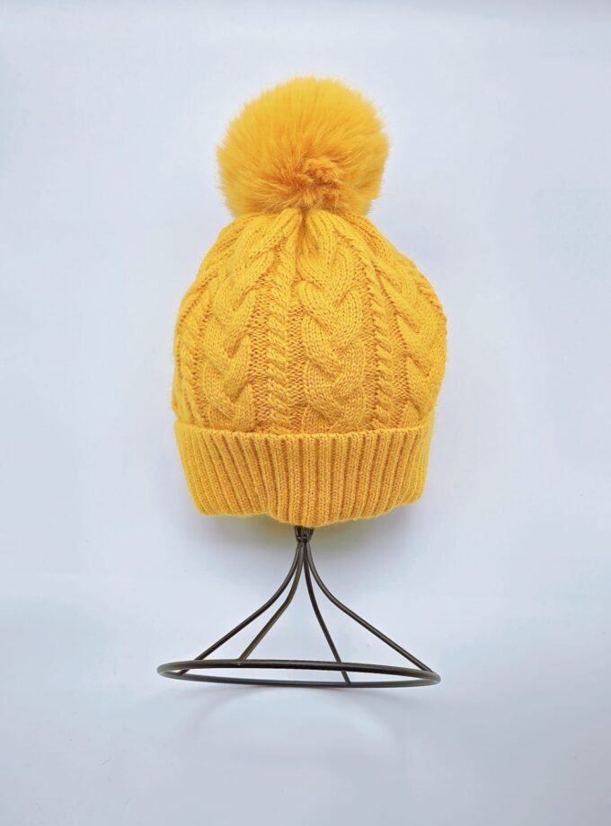 Detachable Faux Fur Pompom Hat