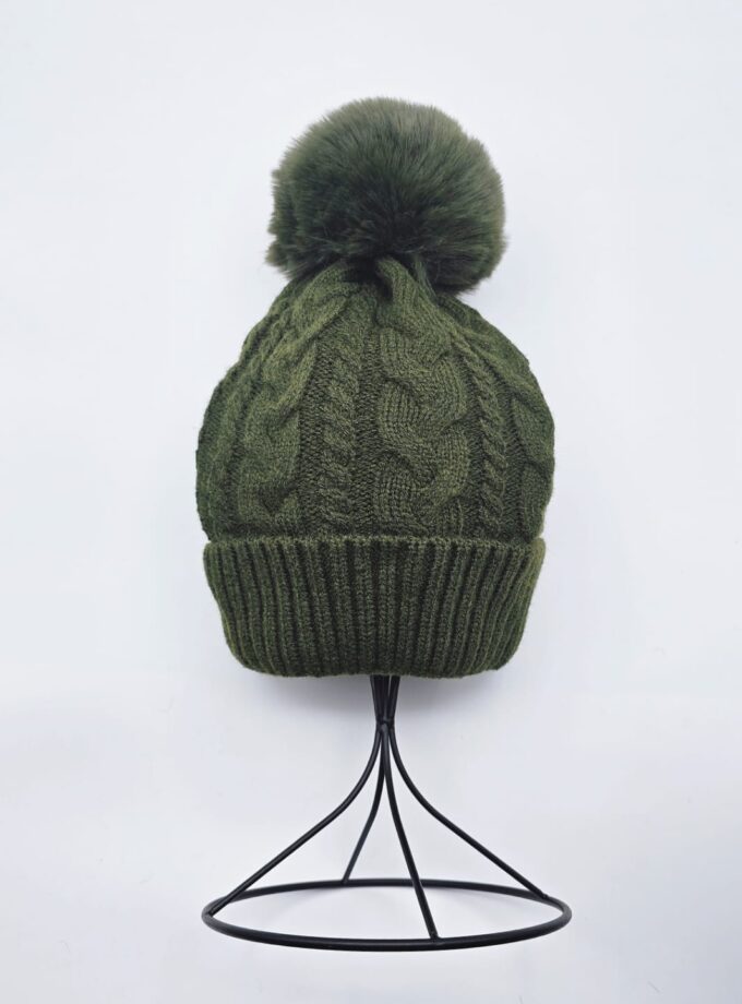 Detachable Faux Fur Pompom Hat