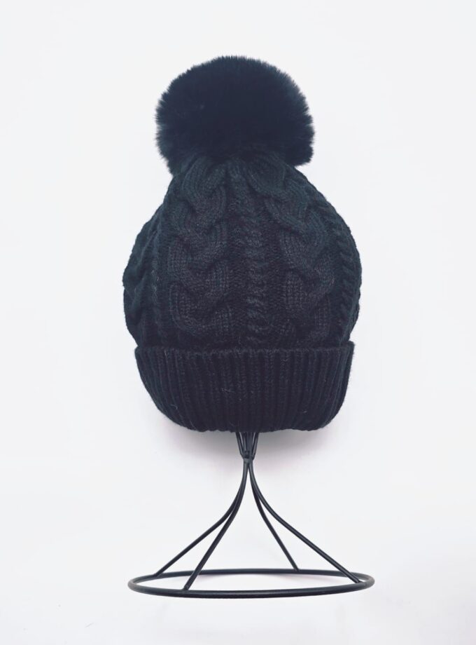 Detachable Faux Fur Pompom Hat