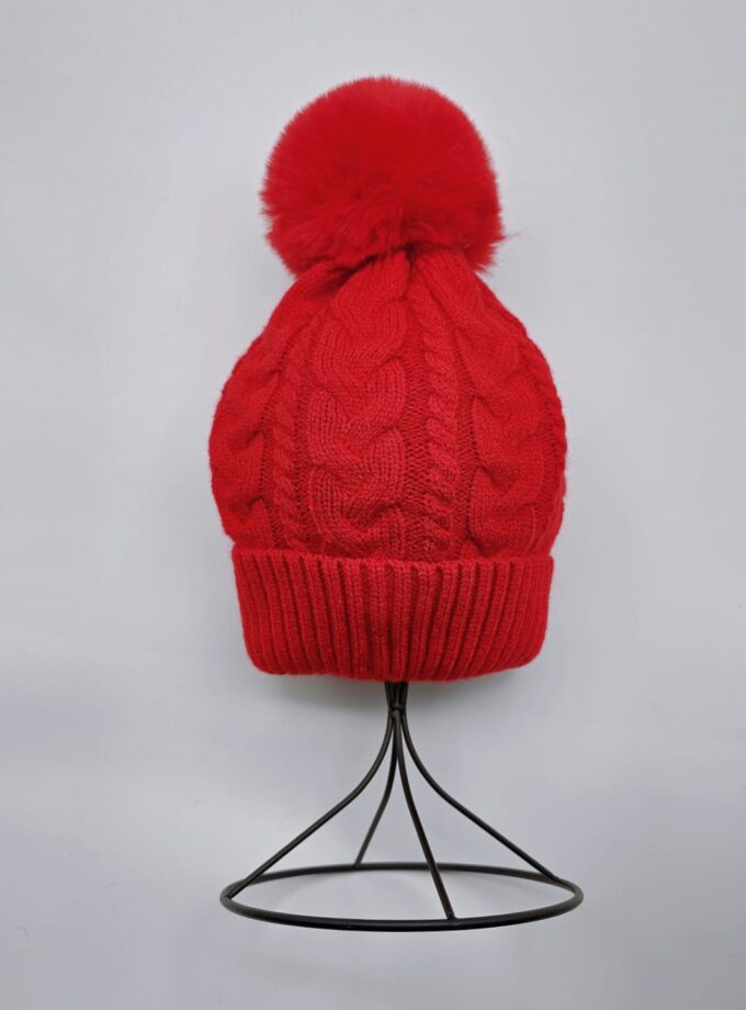 Detachable Faux Fur Pompom Hat