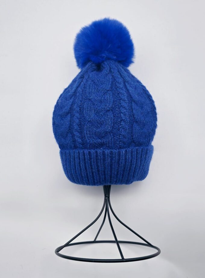Detachable Faux Fur Pompom Hat