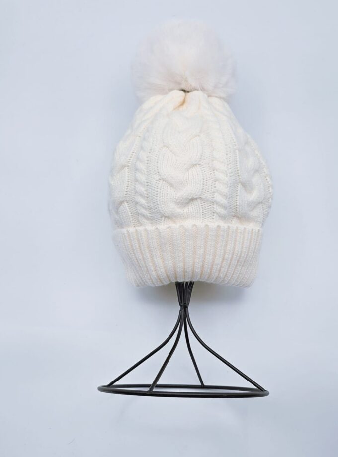 Detachable Faux Fur Pompom Hat