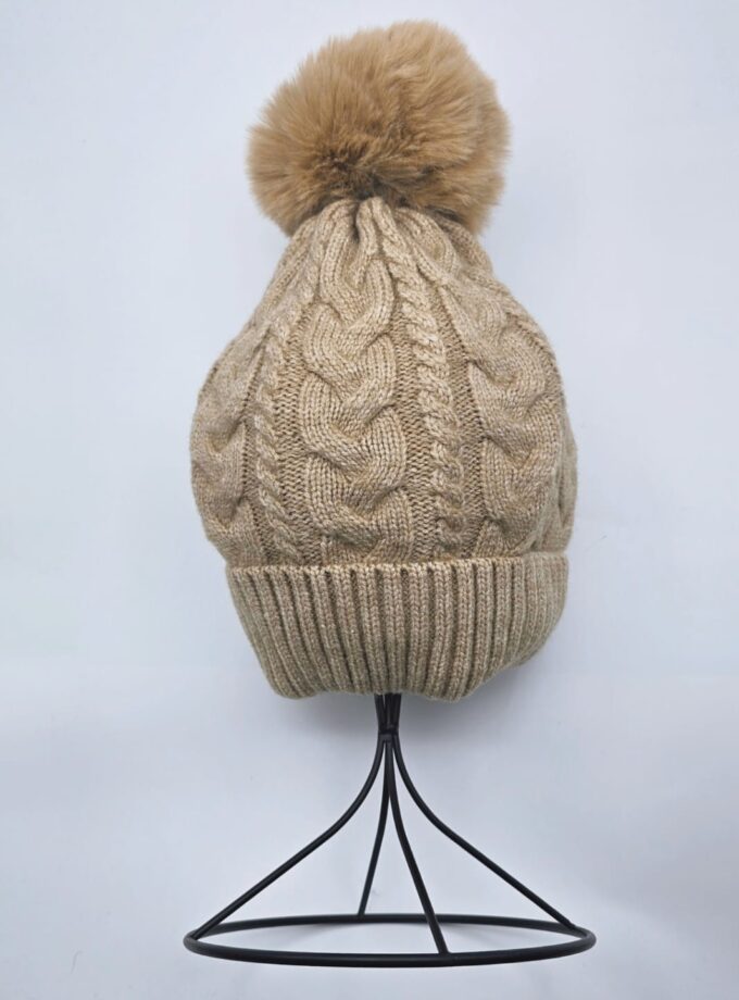Detachable Faux Fur Pompom Hat