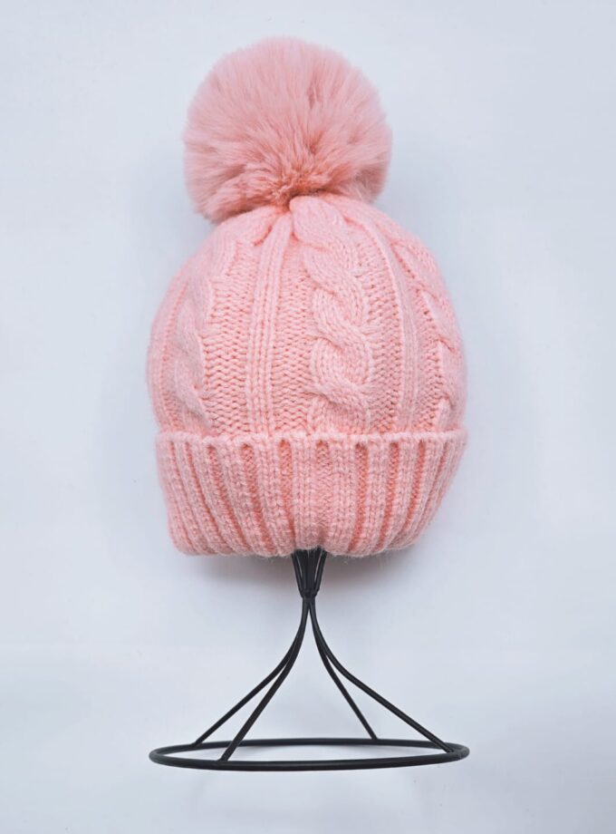 Detachable Faux Fur Pompom Hat