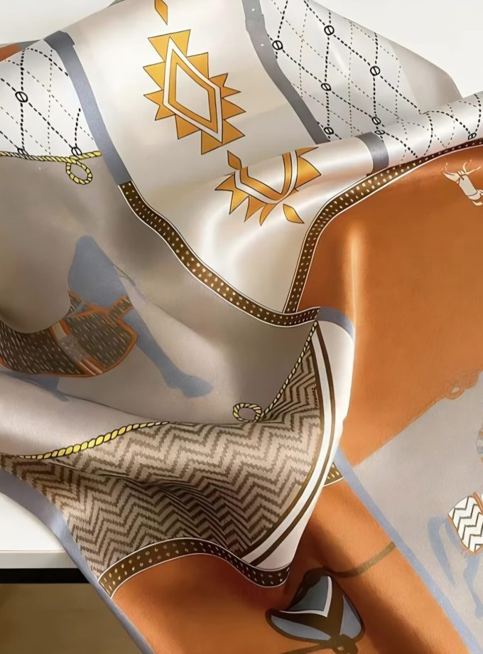 Silky Retro Light Luxury Women'S Small Square Scarf
