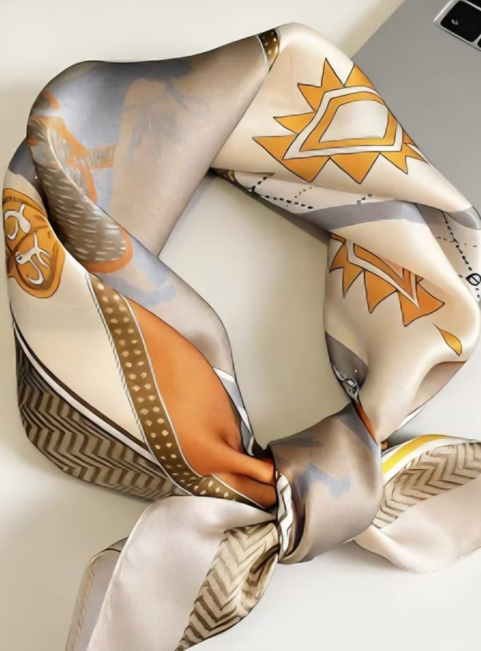 Silky Retro Light Luxury Women'S Small Square Scarf